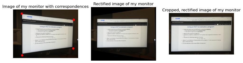 rectified image of a monitor